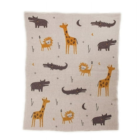 UPC: 0025773017765 | Parkland Collection Once Upon A Time In Zooland Transitional Light Grey Knitted 32 X 40 Baby Blanket