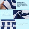 thumbnail image 6 of Beach Sling Chair Canvas Cloth with Pillow 44x17 Blue and White Stripes Casual Lounge Chair Replacement Canvas Outdoor Folding Chair Fabric for Patio Beach Sunbathing Garden Courtyard Prussian Blue, 6 of 9