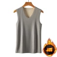thumbnail image 4 of FINALGANG Mens Sweater Vest Solid Color Black Reversible V Neck Sleeveless Thermal Vest Contrast Lining Casual Warm Undershirt For Daily Layering Wear Trendy Knitwear, 4 of 4