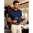 thumbnail image 7 of Cadmus Men's Polo Shirt Quick Dry Performance Short Sleeve Tactical Shirts Pique Jersey Golf Shirt,8688,Dark Navy Blue,XL, 7 of 7