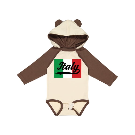 Inktastic Italy Flag Boys or Girls Long Sleeve Baby Bodysuit