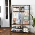 thumbnail image 2 of Costway 1 PC 5-In-1 Entryway Coat Rack Storage Shoe Bench Freestanding Wooden Hall Tree, 2 of 10