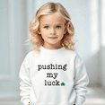 thumbnail image 4 of Bump and Beyond Designs Boys and Girls Funny St. Patrick's Day Shirt, Pushing my Luck Sweatshirt (Natural 5/6T), 4 of 5
