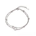 thumbnail image 5 of Pulsera de doble anillo geométrico de plata S925 para mujer, diseño de nicho de lujo ligero, anillo enlazado, joyería de alta gama para novia, 5 of 5