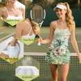 thumbnail image 6 of Yuyamidu Hummingbird Womens Workout Tennis Dress with Built-in Shorts Pockets 2pcs Flowers Sleeveless Exercise Golf Sports Dresses Size M, Green, 6 of 7