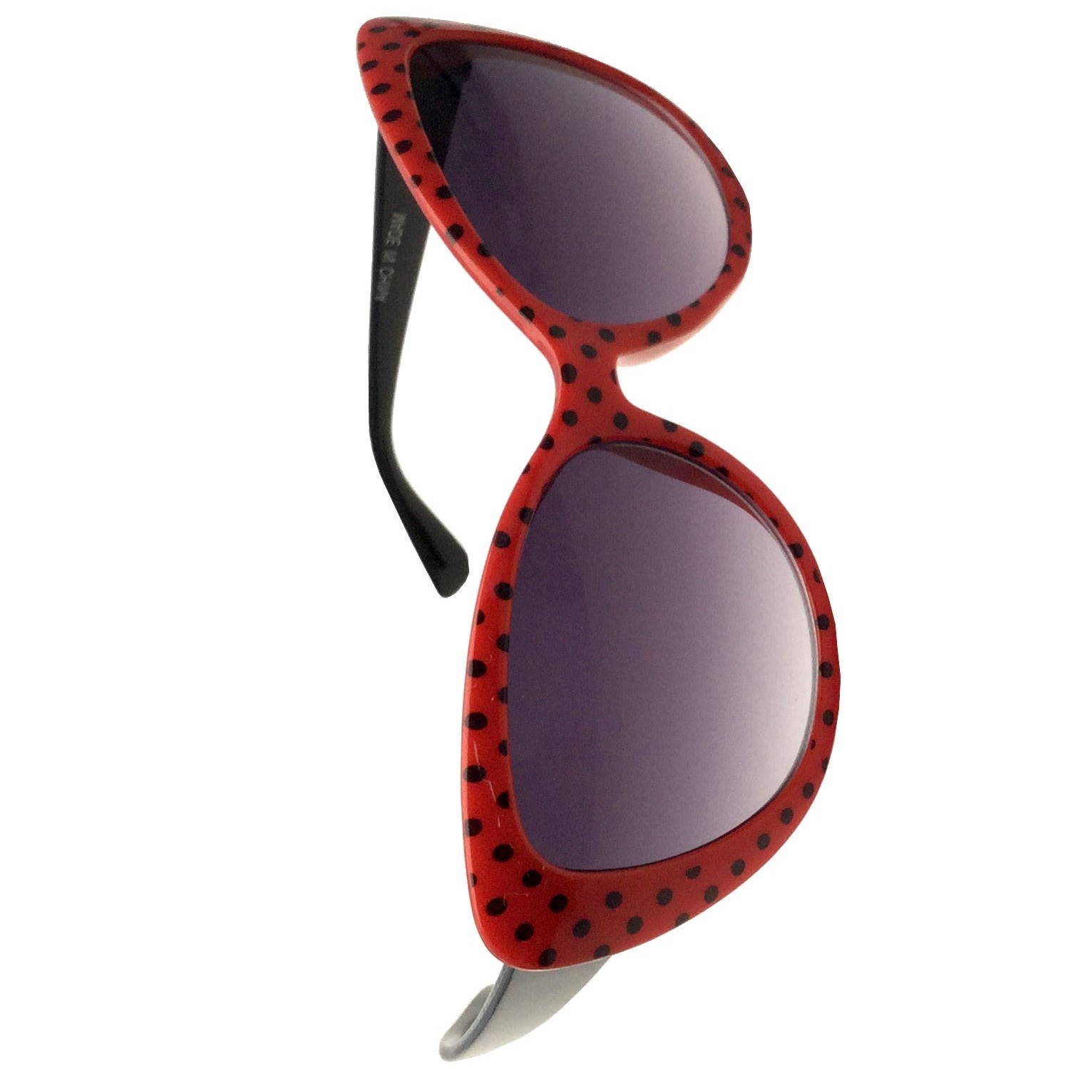 grinderPUNCH GIRLS Kids Fashion Sunglasses Cat Eye Polka Dot 50s/60s Retro Vintage Style Age 2-12 Red - image 5 of 5