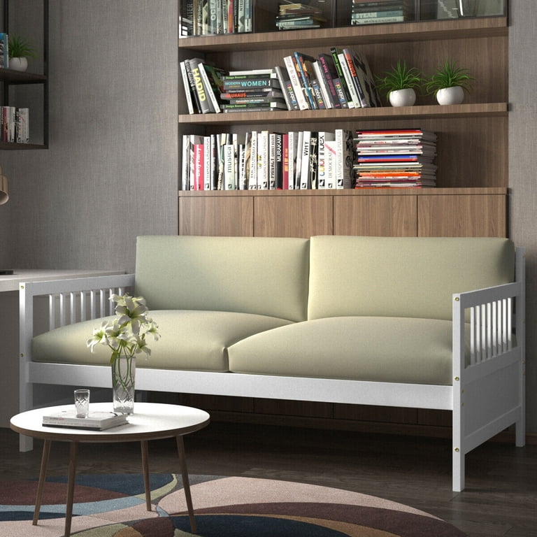 Gymax Twin Daybed with Trundle and Wooden Slats, White photo 4