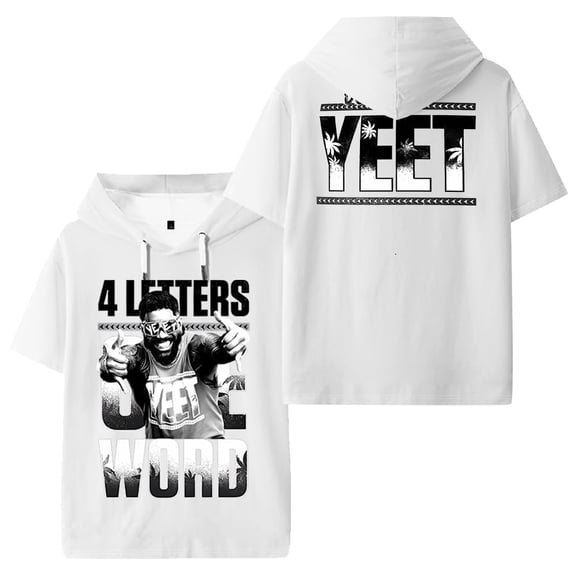 Jey Uso Merch Four Letters One Word Hooded T-shirt Women Men Short Sleeve Tee Casual Fashion Tops