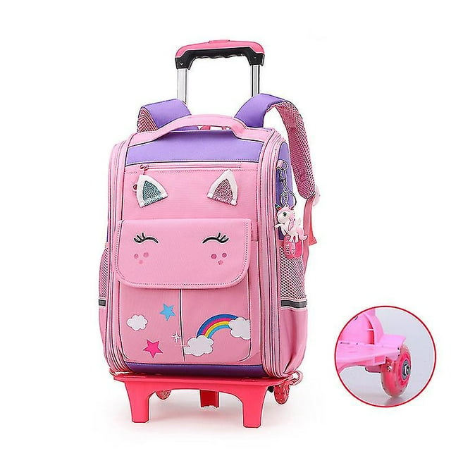 Sac à Dos à Roulettes pour Filles, Sacs Trolley Scolaires avec Roues, Sac à Dos Roulant pour Garçons, Sac à Dos à Roulettes pour Enfants