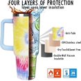thumbnail image 4 of 40oz Tumbler with Handle and Straw Tie Dye Tumbler Leak Proof Insulated Tie Dye Coffee Travel Mugs 40oz Tie-dye Tumbler with Handle Tie-dye Gifts for Women, 4 of 6