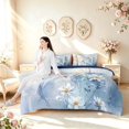 thumbnail image 5 of Erosebridal Vintage Dragonfly 7-Piece Twin Bedding,Elegant Flower Bedding Comforter Set,White Blue,Navy Blue Reversible, 5 of 7