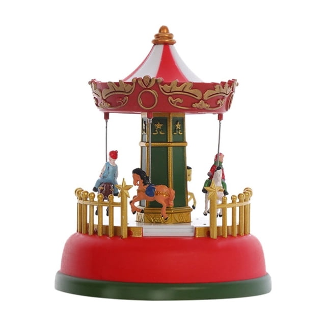 Gkeoshab Desktop Ornament Music Box Christmas Mini Luminous Music Ferris Wheel Animated Desktop Decoration Music Box With Light Musical Christmas Animated Mini Home & Garden