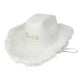 thumbnail image 5 of Sombrero de Vaquero Occidental, Sombreros de , Ala de Plumas, Accesorios de Disfraz, Transpirable, Portátil, para Club, Playa, Compromiso, blanco Fernando Sombrero de vaquero, 5 of 8