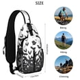thumbnail image 5 of Sling Backpack,Halloween Bat Swarm Pattern Crossbody Bag with Water Bottle Holder,Waterproof Sling Bag for Men/Women with Chest Phone Holder for Hiking,Travel, 5 of 6