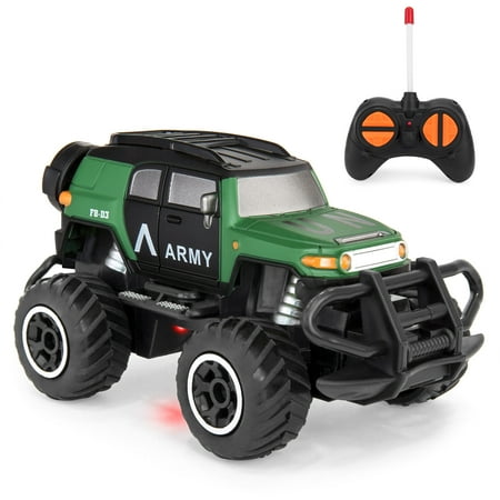 - Best Choice Products Kids Mini Off-Road 4x4 RC Military Monster Truck High-Speed Dune Buggy Race Car Toy w/ Lights, Climbing Style Tires, Remote Control, Battery Powered