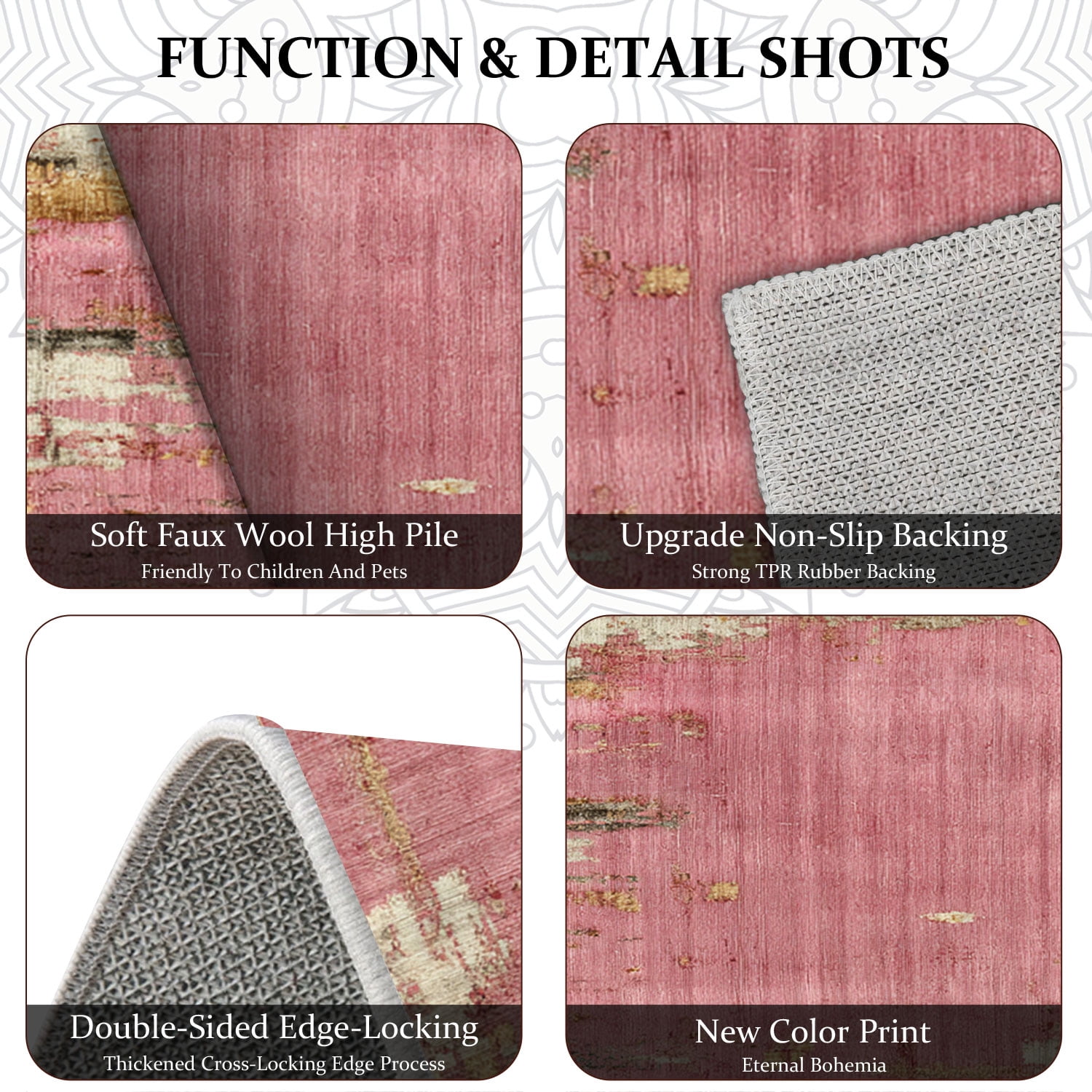Three-Piece Kitchen Rug Set, Abstract Pattern Kitchen Hallway Rug, Soft And Comfortable, Suitable for Sinks, Floors, Entrances, Hallways, Bathrooms