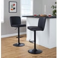 thumbnail image 2 of Henry Adjustable Barstool Set of 2 Swivel, Black Bar Stools, Bar Chairs, Swivel Bar Stools Set of 2 with Back, Bar Height Stools Set of 2 (Black Faux Leather), 2 of 6