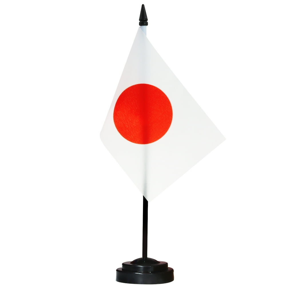ANLEY Japan Deluxe Desk Flag Set 6 x 4 Inch Miniature Japanese