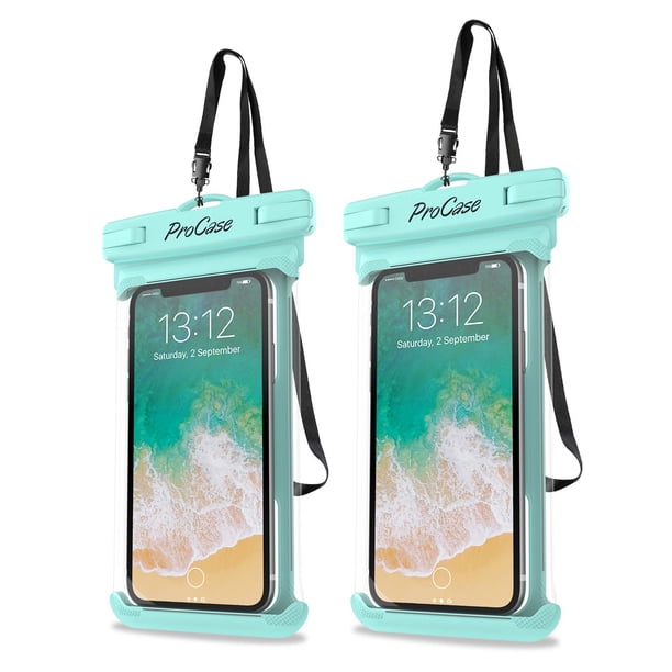 Funda impermeable para teléfono ProCase, paquete de 2 para iPhone y Galaxy