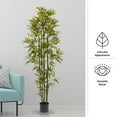 thumbnail image 4 of Pure Garden Set of Two 6FT Artificial Bamboo Trees with Adjustable Leaves, 4 of 7