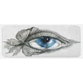 thumbnail image 1 of Eye Kitchen Mat, Abstract Human Eye with Butterfly Eyelashes Painting Style Dreamy Female Look, Plush Decorative Kitchen Mat with Non Slip Backing, 47" X 19", Black White Blue, by Ambesonne, 1 of 1