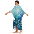 thumbnail image 2 of Xoenoiee Blue Peacock Pattern Kaftan Dresses for Women Plus Size V Neck Caftans Long Batwing Sleeve Beach Cover Up High-Slit Summer Mumu Dresses, 2 of 7