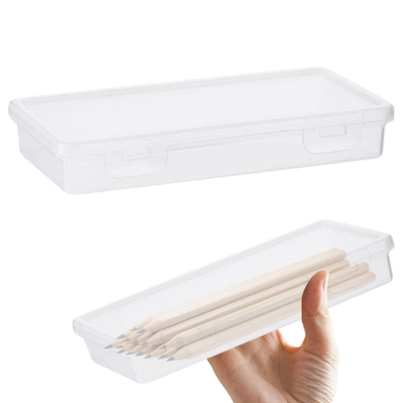 YIMWNYI Large Capacity Stationery Organizer, Transparent Plastic Pencil Case, Multi-Compartment Travel Cosmetic Case, Sketching Brushes, Markers & Pencil Box, Compact & Lightweight
