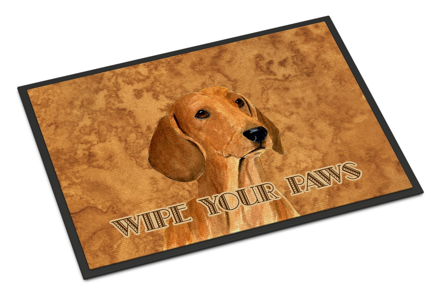 Red Dachshund Wipe your Paws Door Mat