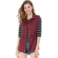 thumbnail image 1 of Chaleco Tipo Anorak Estilo Cargo Ligero Con Cordón Para Mujer Allegra K Borgoña XL, 1 of 6