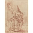 thumbnail image 2 of Pierre Thomas Le Clerc 14x18 Gold Ornate Wood Frame and Double Matted Museum Art Print Titled - A Lady and Gentleman with Exaggerated Headdresses (1778-1780), 2 of 4