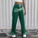 thumbnail image 5 of Pantalones largos informales con bordado de letras de cintura alta para mujer Pompotops  ulkah942819, 5 of 7