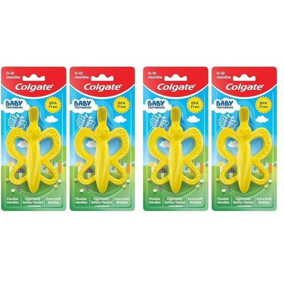 Colgate Baby Toothbrush and Teether, BPA Free 1 Count (Pack of 4)