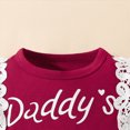 thumbnail image 5 of masbird 3 Piece Newborn Baby Girl Clothes Ruffle Romper Pants Headband Set 0 3 6 9 12 18 24 Months Fall Winter Outfits,Wine,3-6 M, 5 of 6