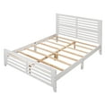 thumbnail image 3 of Euroco Queen Size Wood Platform Bed with Headboard & Footboard for Kids, White, 3 of 10
