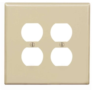 White Nylon Wall Plate (2 Pack) - 1-Gang Midway Duplex Outlet Cover, Standard Size 10 thumbnail image