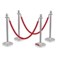 thumbnail image 2 of Kojooin 4/6PCS Stanchions and Black Velvet Ropes Set - Crowd Control Barriers with Sand-Fillable Weighted Base for Wedding, Red Carpet, Parties, 2 of 8