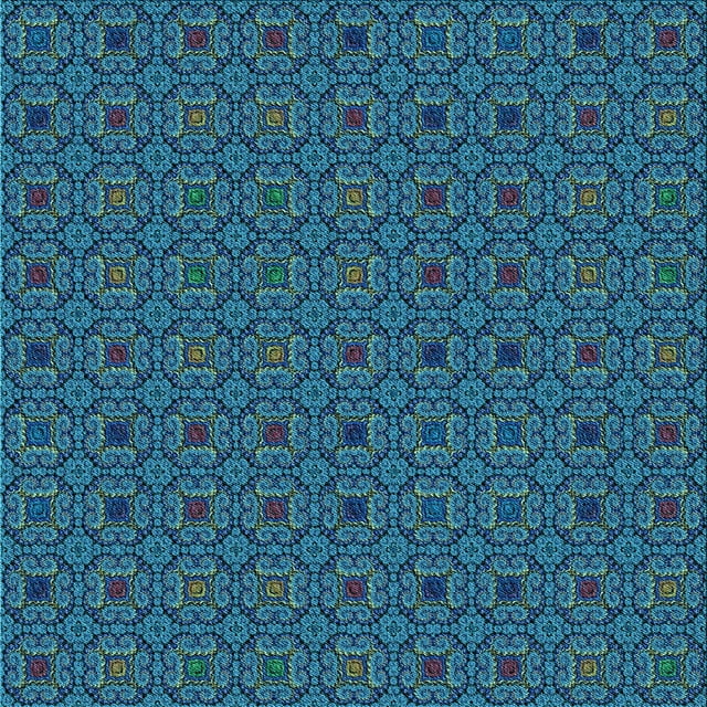 Ahgly Company Machine Washable Indoor Square Transitional Dark Turquoise Green Area Rugs, 5' Square