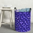 thumbnail image 6 of Fotbe Beautiful Purple Snowflakes Pattern Laundry Basket with Handles, Waterproof Large Laundry Hamper, Wash Bag for Corner Dorm, Rolling Laundry Basket with Handles-Small, 6 of 6