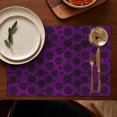 thumbnail image 5 of Purple Gothic Floral Pattern Summer Placemats Table Placemats Set Of 4-Linen Kitchen Washable Placemats Table Mats 11.8"x17.7" Non-Slip Heat Resistant, 5 of 6