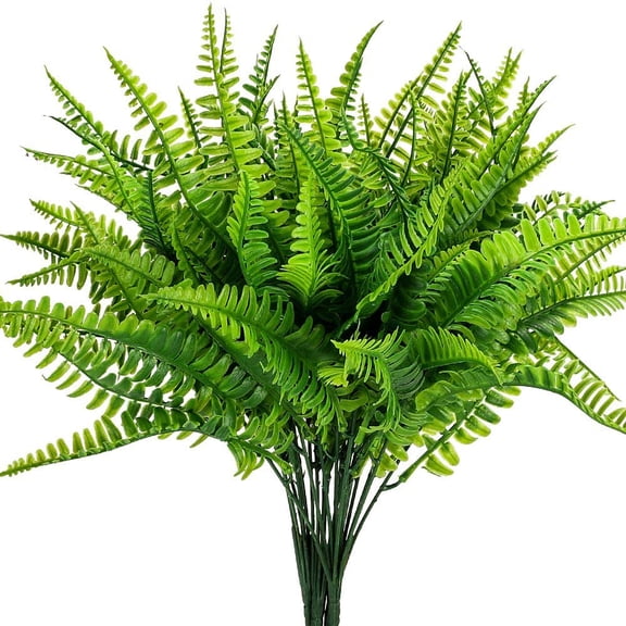 Viworld 4 Bundles Artificial Plants Spring Decor Fake Plants Greenery Faux Plant Boston Fern Outdoor UV Resistant Artificial Flowers Plants Outside Indoor for Home Garden Summer Decor