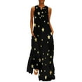 thumbnail image 3 of Robe Étoiles Dorées Été Mignonne Imprimé Étoile Mode Coréenne Bohemia Longues Robes Femmes Robe Maxi Tendance Idée Cadeau, 3 of 5