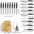 thumbnail image 7 of Kitchen Knife Block Set, 19 Pieces Ultra Sharp Professional Chef Knife Set with Wood Block, Non-stick Stainless Steel Kitchen Knives for Home Restaurant Cooking, Gifts for Women Men, 7 of 7