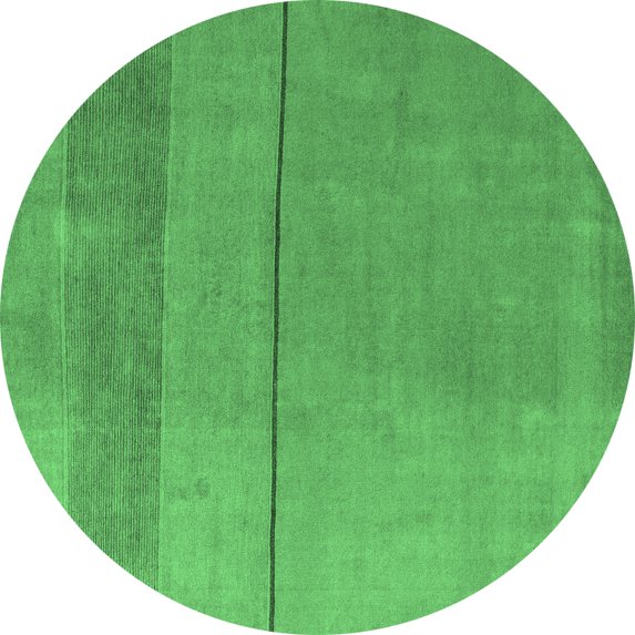 Ahgly Company Indoor Round Abstract Emerald Green Modern Area Rugs, 5' Round