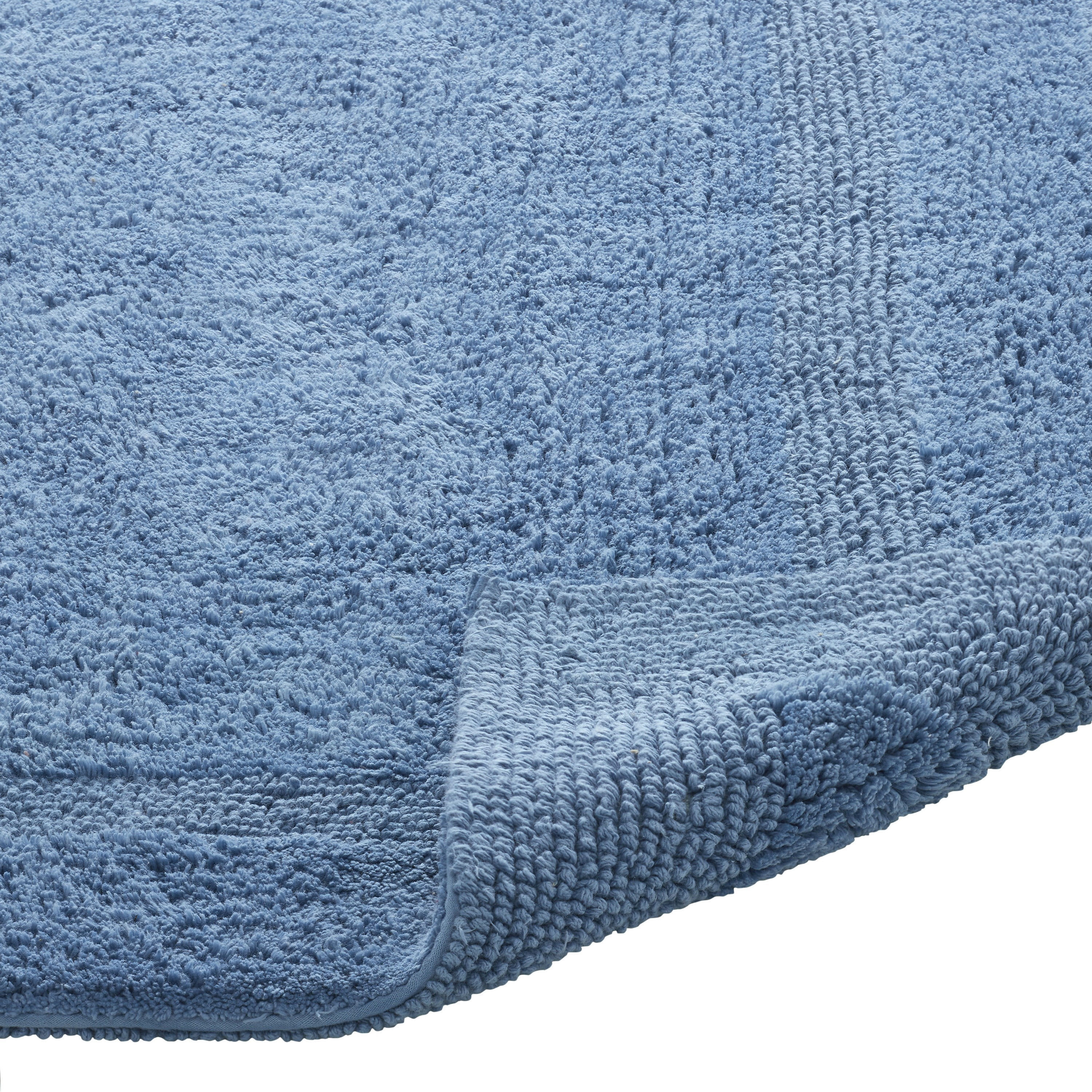 Better Trends 24" x 40" Premium Bathroom Rug Mat, 100% Cotton, Extra Soft Tufted Door Mat, Water Absorbent & Reversible Bath Mat (Dark Blue) Lux Collection