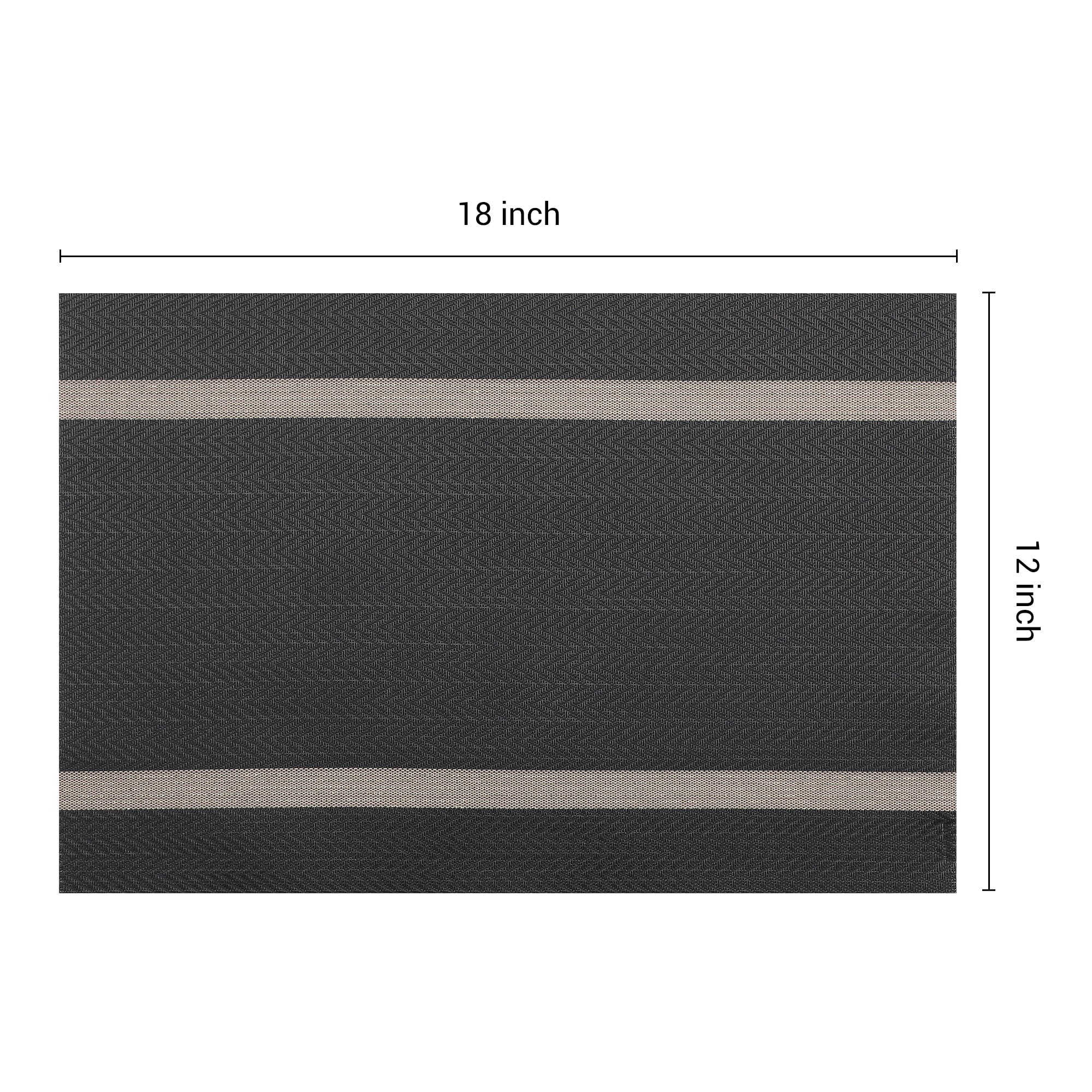 Unique Bargains Set of 8 Vinyl Placemats for Kitchen Washable Table Placemats Black