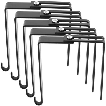 

5 Pcs Hook up Partition Wardrobe Storage Coat Hanging Holder Clothes Hangers Hooks Cubicle Metal Adjustable