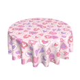thumbnail image 2 of XMXT Waterproof Table Cloth, Love Heart Pink Candy Polyester Round Tablecloth for Dining Party Decor, 60 inches, 2 of 8