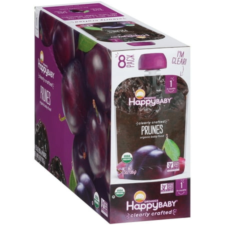 (8 Pack) Happy Baby Organics Prunes Baby Food 3.5