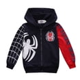 thumbnail image 4 of Marvel Spiderman ropa para niños, prendas de vestir para niños, abrigo con capucha, chaqueta con cremallera de superhéroe, primavera y otoño, 4 of 5