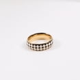 thumbnail image 5 of Women Titanium Steel Ring Diamond Checkerboard Geometric, 5 of 6
